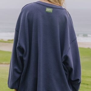 Oversized Daily Drills Deep Blue Pullover xs/s fits like XL